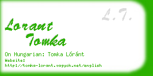 lorant tomka business card
